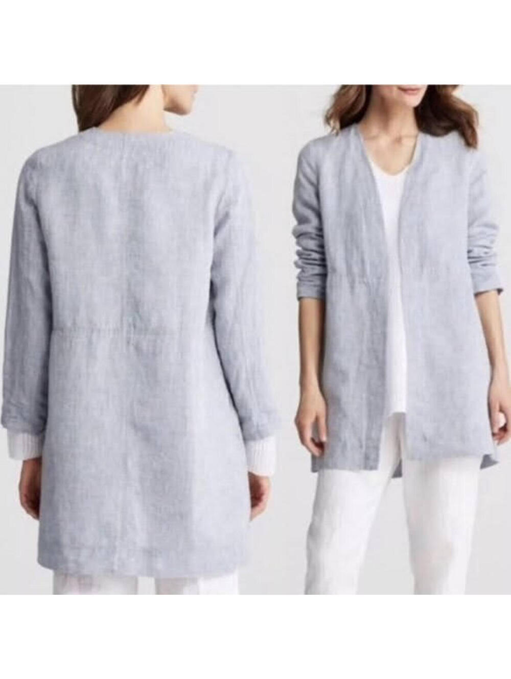 Eileen Fisher Women's Linen Chambray Light-Weight Jacket - Size XS